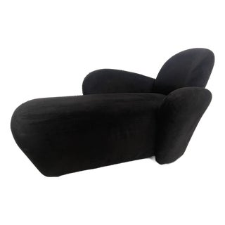 Black Chaise Lounge Attributed to Michael Wolk for Weiman Preview Furniture Mid Century Miami Chaise Lounge For Sale