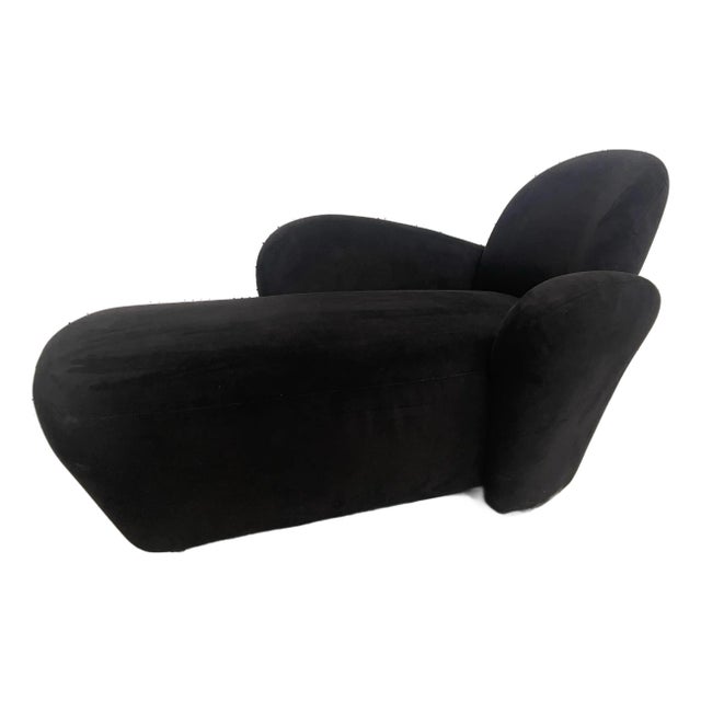 Black Chaise Lounge Attributed to Michael Wolk for Weiman Preview Furniture Mid Century Miami Chaise Lounge For Sale