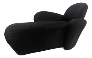 Black Chaise Lounge Attributed to Michael Wolk for Weiman Preview Furniture Mid Century Miami Chaise Lounge