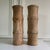 Chinoiserie Natural Hand Carved Solid Mango Wood Large Bamboo Style Candle Holders Pillars (Set of 2) For Sale - Image 3 of 6