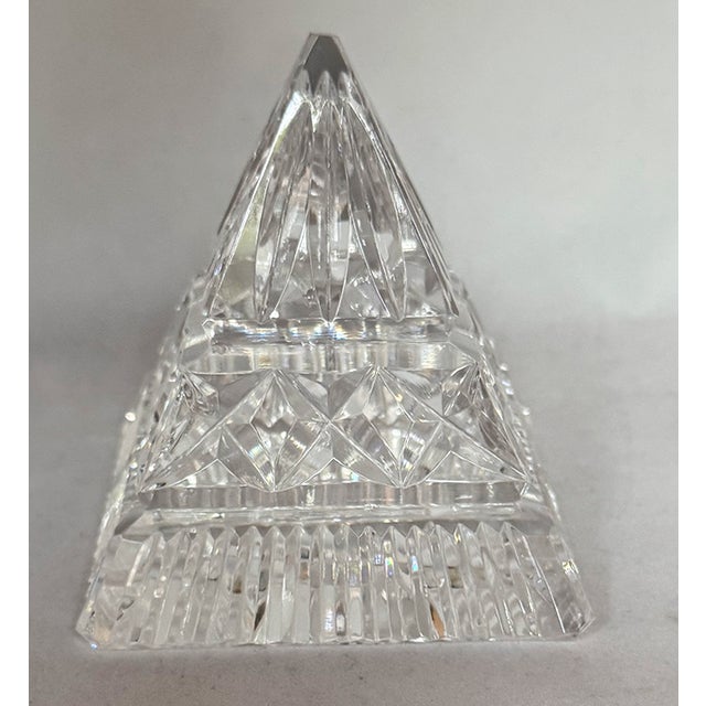 Contemporary 1970s Waterford Crystal Pyramid Paperweight For Sale - Image 3 of 12