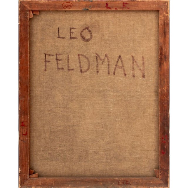 Figurative Leo Feldman Female Nude Portrait Oil For Sale - Image 3 of 4