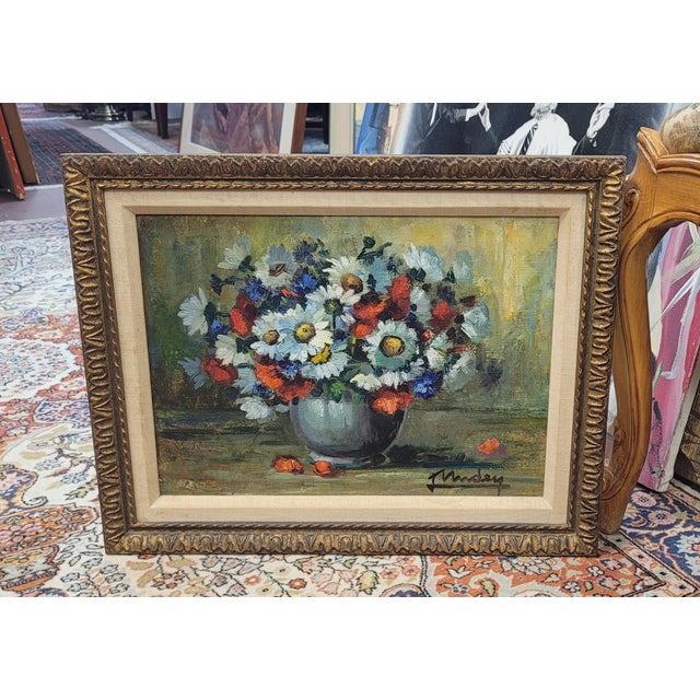 Realism 1950s Flower Painting by Lily Unden For Sale - Image 3 of 6
