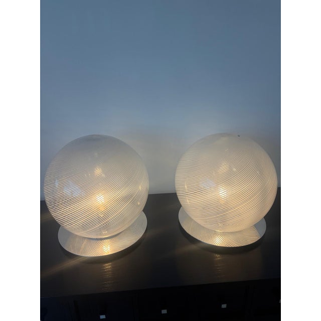 Table Lamps by L. Diaz De Santillan for Venini, 1970s, Set of 2 For Sale - Image 11 of 15