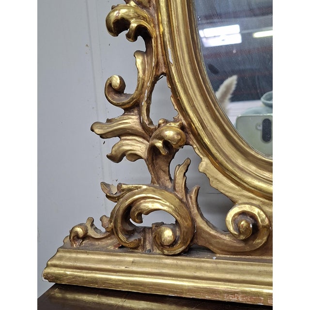 20th Century Rococo Carved and Gilded Wooden Mirror, 1890s For Sale - Image 5 of 7