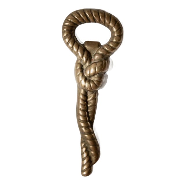 Vintage Brass Rope and Knot Bottle Opener, Italy, 1960s For Sale