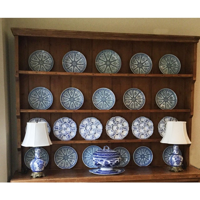 19th Century Blue & White Seaweeds Oyster Plate Bordeaux For Sale - Image 4 of 7