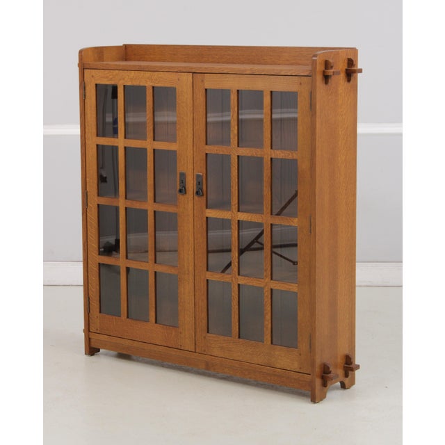Arts & Crafts Stickley Mission Oak Arts &Crafts 2 Door Bookcase For Sale - Image 3 of 18
