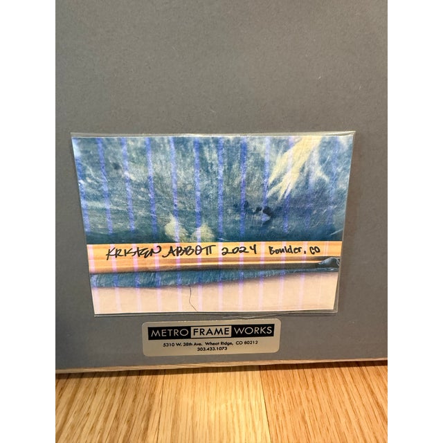 Abstract Kristen Abbott Cyanotype Original Art - Framed in Oak For Sale - Image 3 of 6