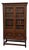 Antique English Bookcase Bookshelf Cabinet Double Door Barley Twist Oak c.1930s For Sale