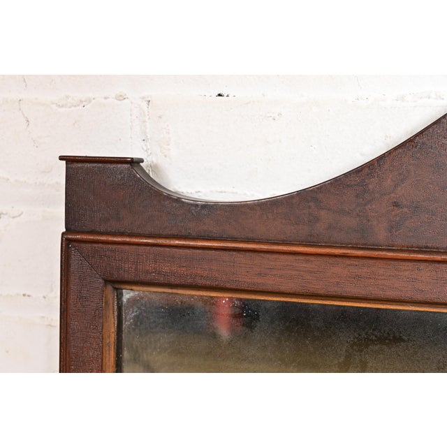 Wood Berkey & Gay Antique Georgian Carved Burled Walnut Framed Wall Mirror, Circa 1920s For Sale - Image 7 of 9