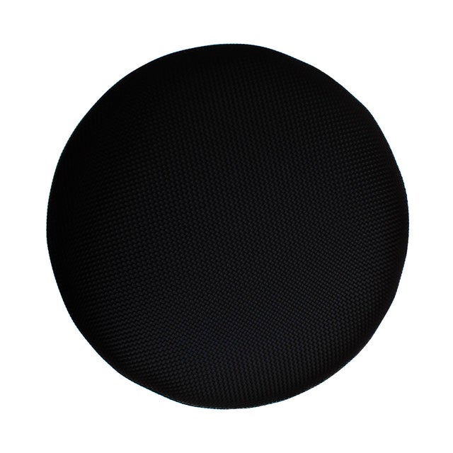 Vintage Circular Pouf in Black Braided Lambskin by LA Design, 2010s For Sale - Image 4 of 10