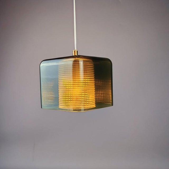 Mid-Century Green Glass Ceiling Lamp by Carl Fagerlund for Orrefors, 1960s For Sale - Image 14 of 16