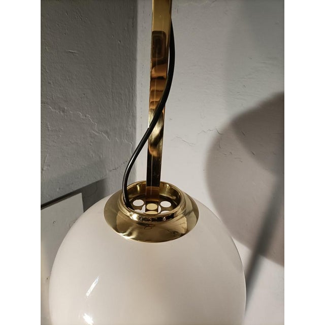 Brass Model Balloon LTE10 Floor Lamp with Beige Base by Luigi Caccia Dominioni for Azucena, 1990s For Sale - Image 11 of 18