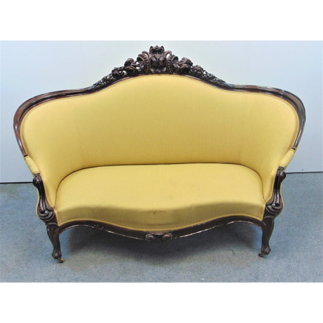 Victorian Rose Carved Rosewood Sofa Chairish