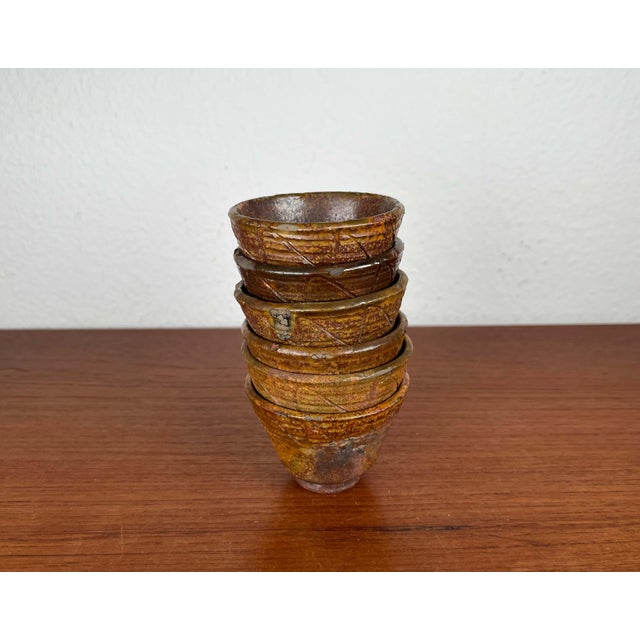 Mid-Century Modern Danish Studio Pottery Shot Glasses, 1960s, Set of 6 For Sale - Image 6 of 18