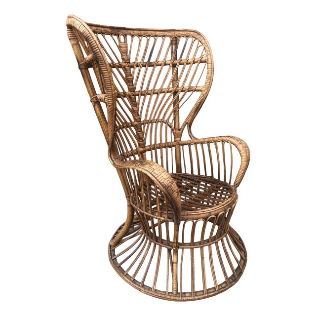 Vintage Rattan Chair by Lio Carminati, 1950s For Sale