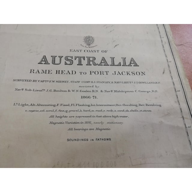Antique Naval Map of Australia, 1888 For Sale - Image 10 of 17