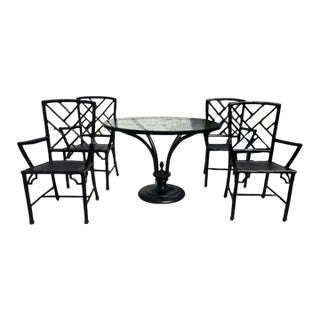 Vintage Restored Chinoiserie Patio Dining Set by Meadowcraft For Sale