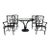 Vintage Restored Chinoiserie Patio Dining Set by Meadowcraft For Sale