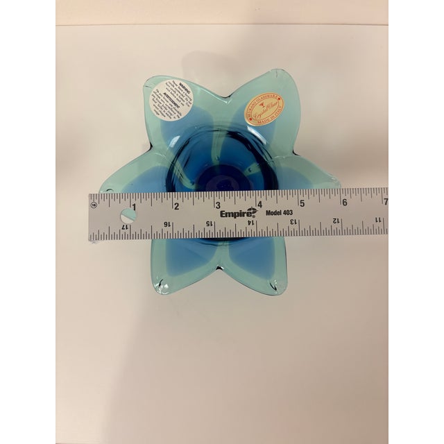 Blue Murano Glass Blue Flower Votive Holders For Sale - Image 8 of 8