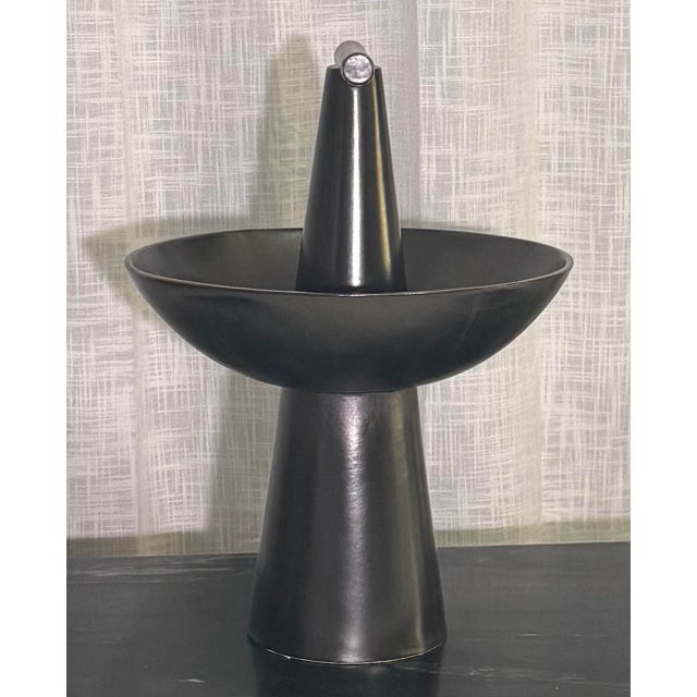 Mid-Century Modern Champion Bowl by Studio a (Global Views) Graphite - Tall For Sale - Image 3 of 7