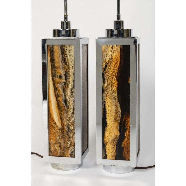 1970s Bakelite and Chrome Metal Table Lamps, 1970s, Set of 2 For Sale - Image 5 of 6