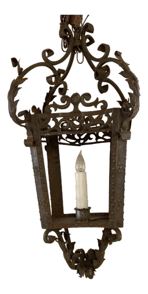 Vintage French 4-Sided Iron Lantern