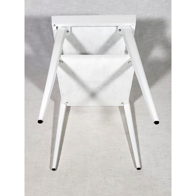 White 1950s Mid-Century Modern Original Side Table Restored W/Patterned Italian Glass Mosaic Tile From Sicis For Sale - Image 8 of 8