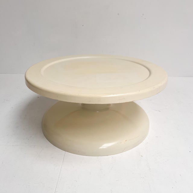 Vintage Italian coffee table made of ABS plastic. The table strongly resembles the Rocchetto table by Achille & Pier...