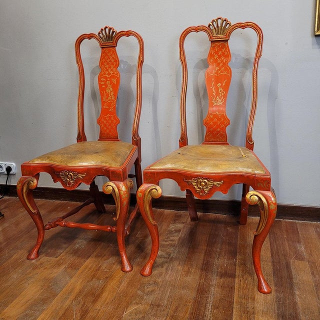 Chippendale Chairs in Lacquered Wood, 1970s, Set of 2 For Sale - Image 3 of 18