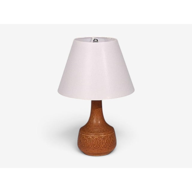 Mid-Century Modern 1960s Mid-Century Modern Søholm Stentøj, Table Lamp, Orange Stoneware For Sale - Image 3 of 10