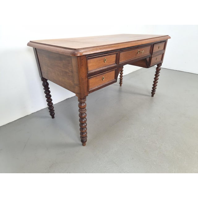 English Bobbin-Turned Wooden Desk, 1960s For Sale - Image 13 of 15