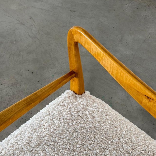 Benches in Blonde Maple with Bouclé Upholstery attributed to Guglielmo Ulrich, 1940s, Set of 2 For Sale - Image 14 of 17