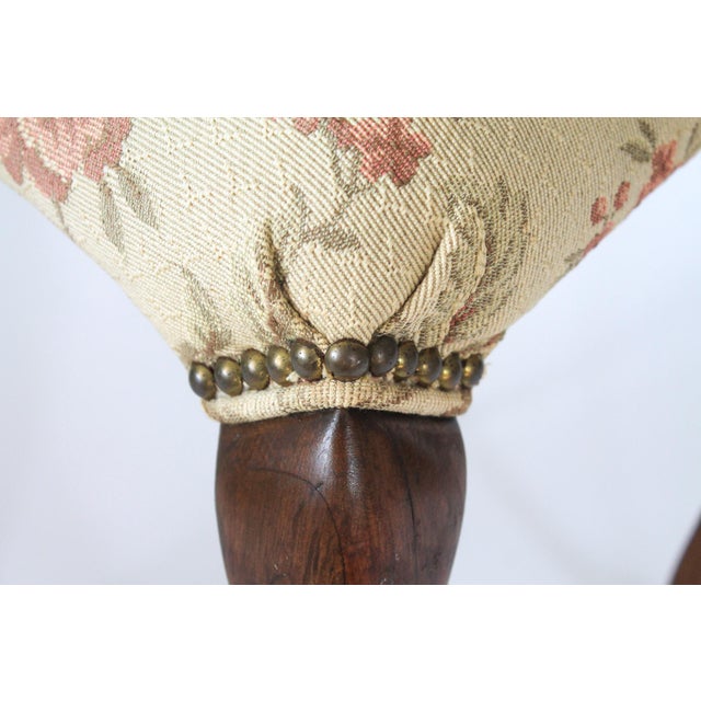 Queen Anne-Style Upholstered Footstool For Sale - Image 11 of 12