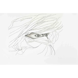 Giacomo Porzano, Arab Man, Etching, 1974 For Sale