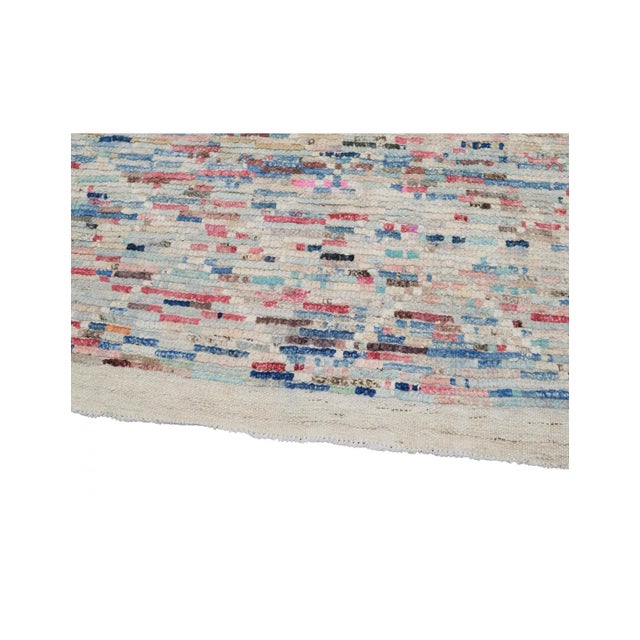 Pink Modern Multicolor Handknotted Wool Rug For Sale - Image 8 of 8
