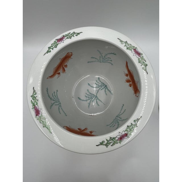 Black Hand-Painted Porcelain Fish Tank, 1890s For Sale - Image 8 of 15