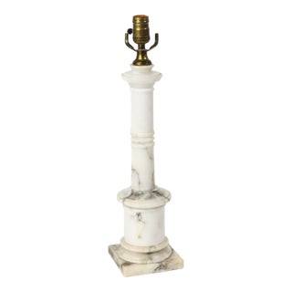 Vintage Marble Column Lamp Italian Neoclassical Statement Lamp For Sale