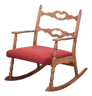 Brutalist Oak Rocking Chair, Denmark, 1960s