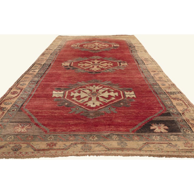 Modern Vintage Turkish Oushak Rug, 05'03 X 12'00 For Sale - Image 3 of 10