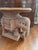 Traditional Vintage 1970’s Natural Wicker Elephant Tractable With Attached Glass Top Tray, Made in Hong Kong For Sale - Image 3 of 11
