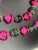 MCM Jewelry Hot Pink Lava Bead Necklace and Earrings Demi-Parure For Sale - Image 4 of 7