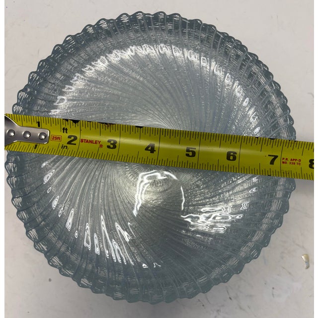 Mid 20th Century Mid-Century Modern Clear Swirl Glass Dessert Plates - Set of Nine For Sale - Image 4 of 4