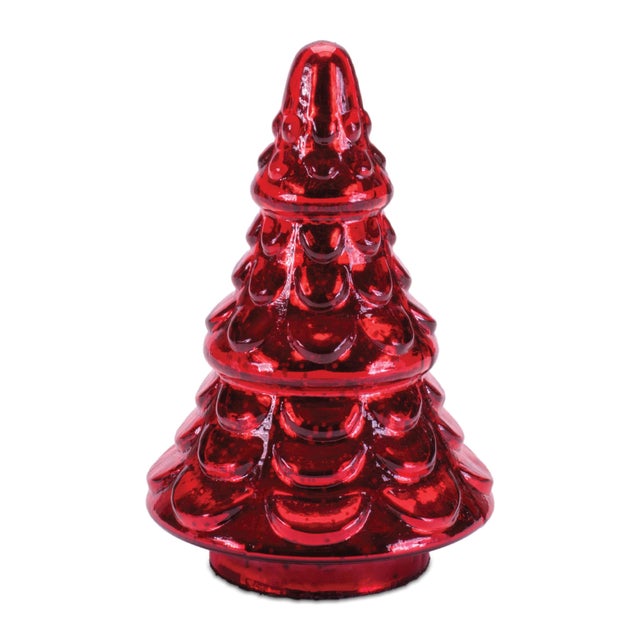 Contemporary Mercury Glass Christmas Tree (Set of 2) For Sale - Image 3 of 4