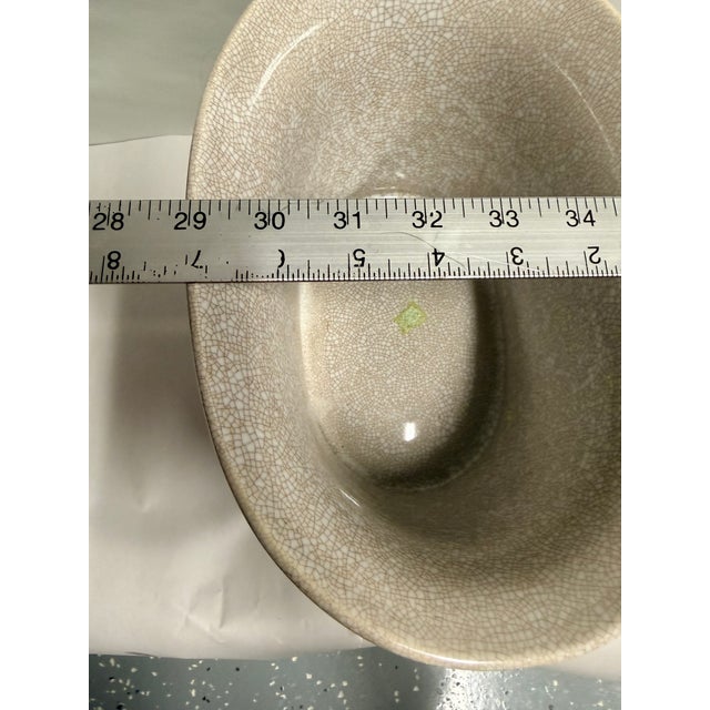 Vintage Hollywood Regency Crackle Cachepot With Pomegranate Handles For Sale In Jacksonville, FL - Image 6 of 12