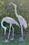 1920s Monumental Pair of Life-Size Bronze Crane Garden Sculptures With Verdigris... For Sale - Image 14 of 18