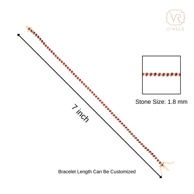 Antique Edwardian Ruby Rivière Bracelet in 14k Yellow Gold- 7 Inches For Sale - Image 9 of 14