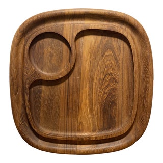 Vintage Dansk Walnut Square Charcuterie Board For Sale
