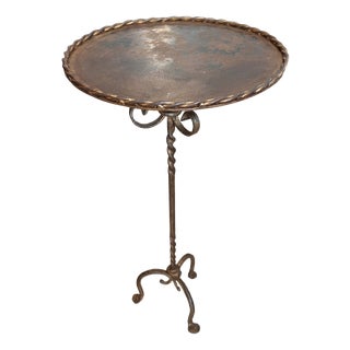 Mid-Century Spanish Gilded Wrought Iron Martini Table, 1960s For Sale